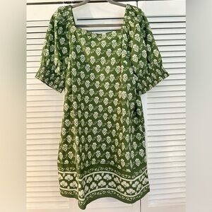 Society Social x Crown & Ivy Green Block Print Dress